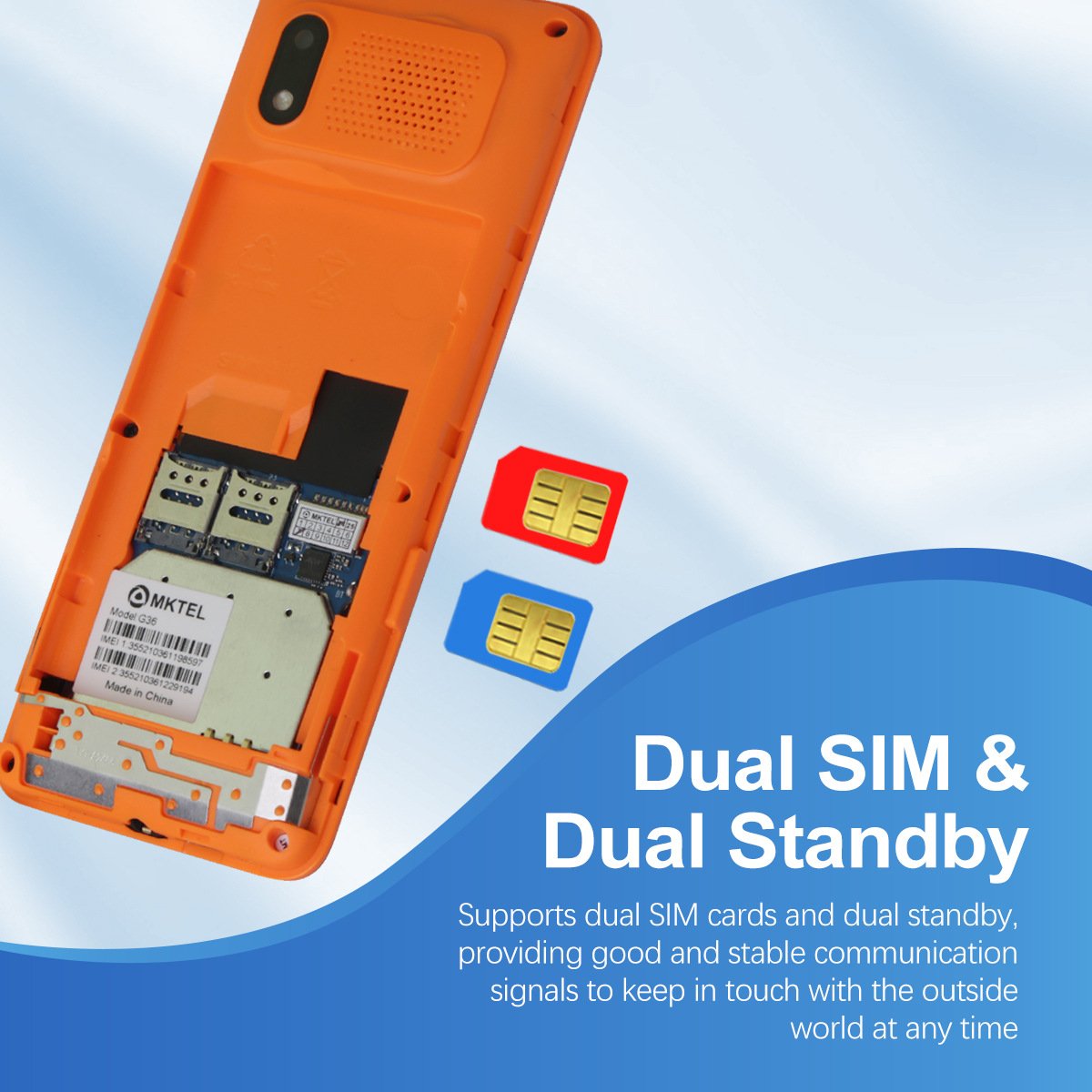 Retail 1pc 2.4" 3G+ Button Bar Cellphone G36 for Elderly People with Dual Sim Card 1800mAh Battery Strong Torch